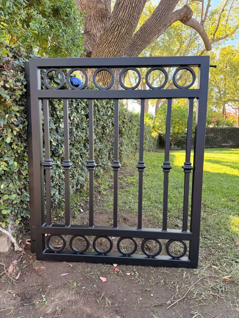 Custom pedestrian gate with modern detailing