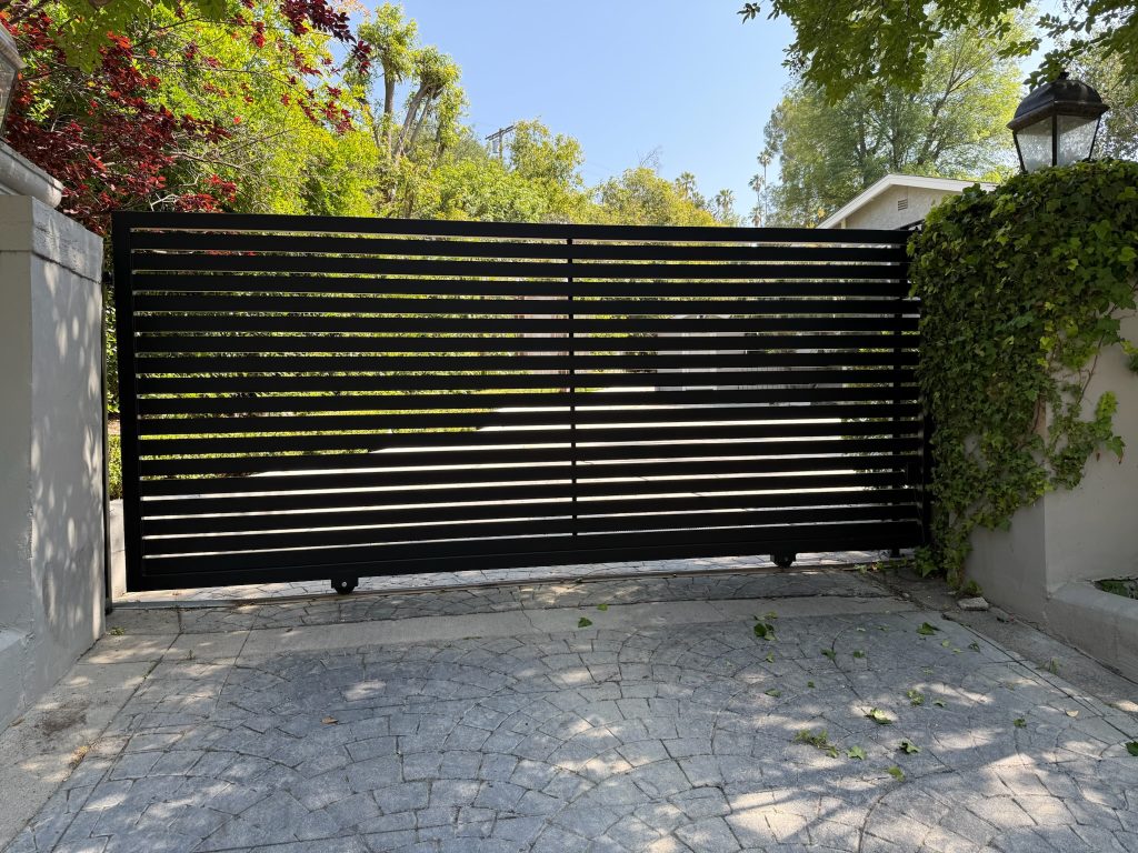 Modern horizontal sliding driveway gate