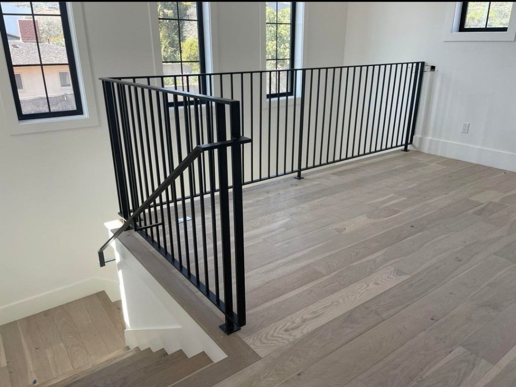 Custom stair railing installed on a Los Angeles home