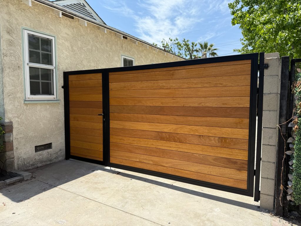 Composite swing gate installed on a Los Angeles driveway